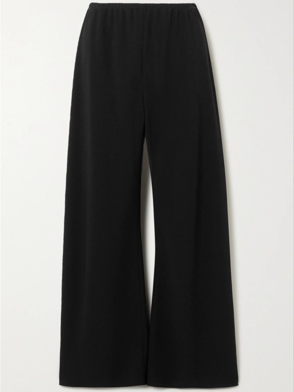 The Row Black Wide-Leg Elastic-Waist Pants